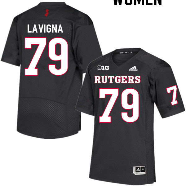 Women #79 Jason LaVigna Rutgers Scarlet Knights College Football Jerseys Sale-Black - Click Image to Close